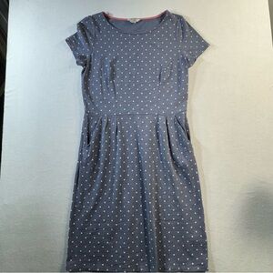 Boden Phoebe Jersey Dress, Gray Polka Dot, Size US 10 R
